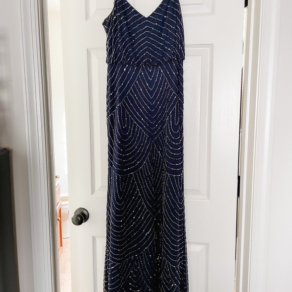 Navy beaded bridesmaid dress - Picture 1 of 2